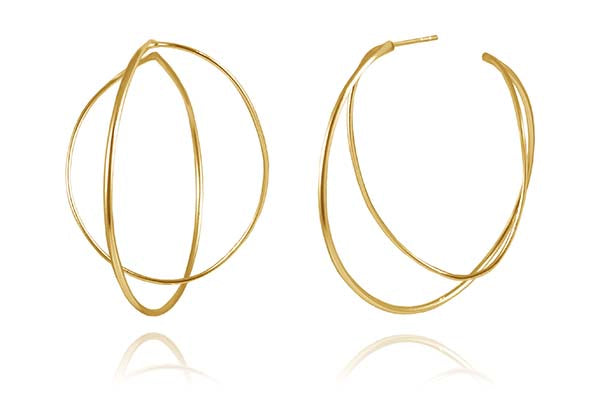 Gold Plated Geometric Spherical Earrings