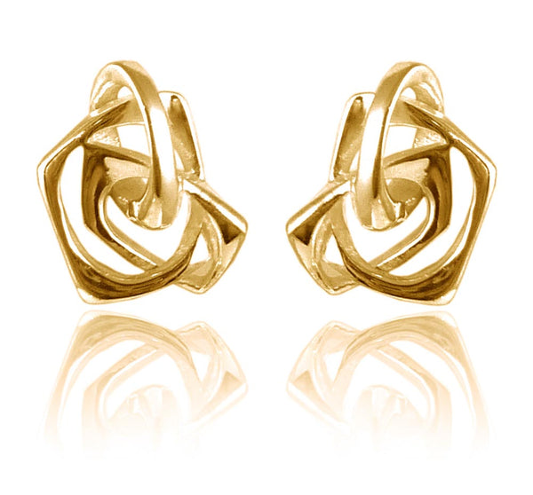 Gold Plated Angular Rectangular Studs