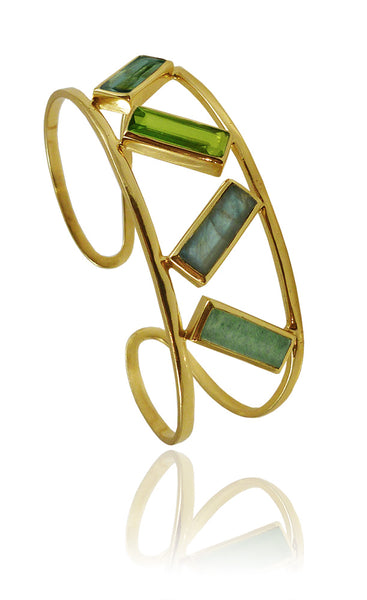 Trek Cuff Multi Stone Blue Green