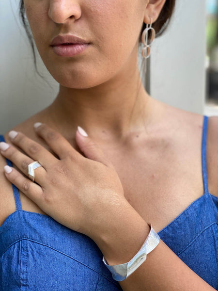 Berlin Gold Plated Brushed Double Circle Pin Earrings