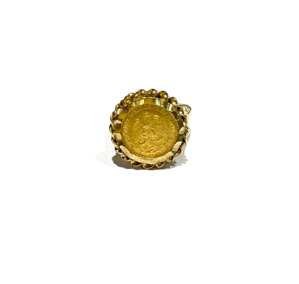 10k Gold Mexican Coin Ring Size 7.25