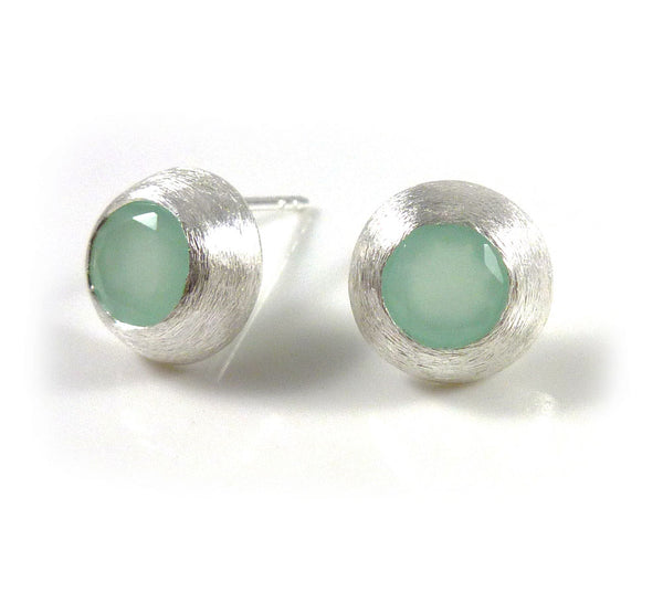 Aztec Studs Aqua Chalcedony