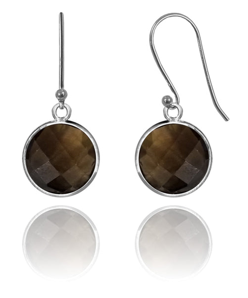 Medium Hanging Puntino Earrings Smokey Quartz