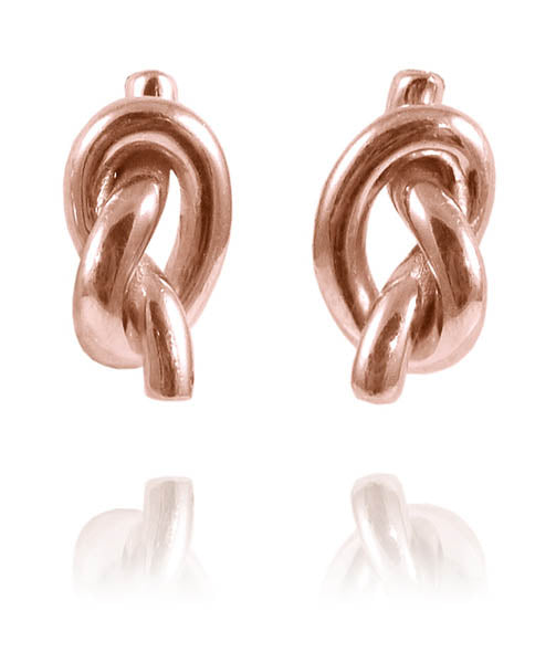 Rose Gold Plated Pretzel Knot Earrings