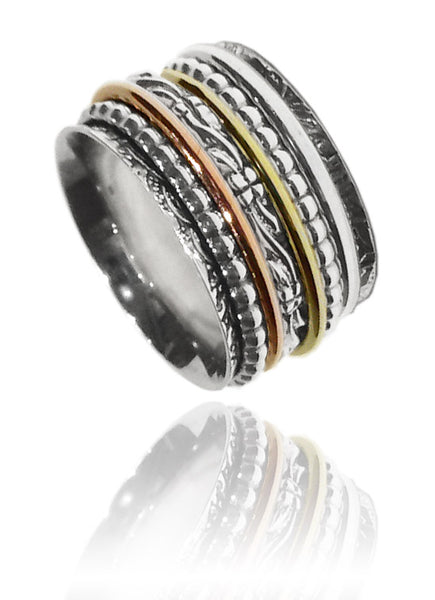 Bali Six Band Spinner Ring