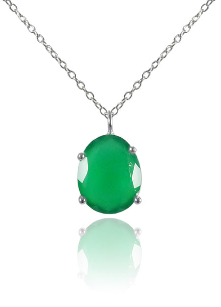 Jaipuri Stone Drop Necklace Green Amethyst