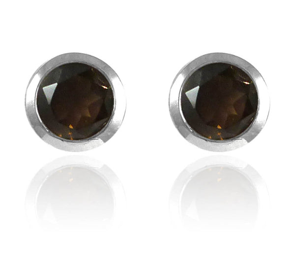 Gaudi Gemstone Studs Smokey Quartz