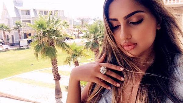 Gaudi Mosaic Cocktail Ring Citrine and Smokey Quartz