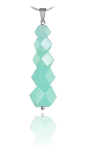 Five Stone Glacier Drop Pendant Aqua Chalcedony