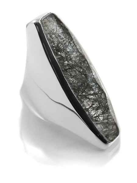 Colosseum Cocktail Ring Black Rutile Quartz