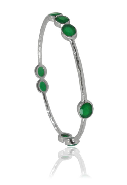 Morse Code Green Onyx Bangle – German Collection