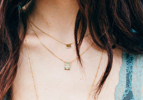 ADJ Rectangle Hamsa Necklace