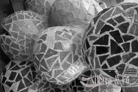 Gaudi Mosaic Cocktail Ring Citrine and Smokey Quartz