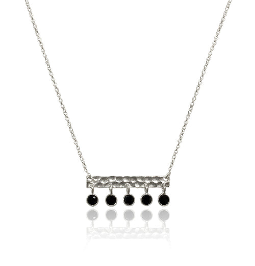 5 Stone Bavaria Bar Necklace Black Onyx