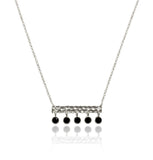 5 Stone Bavaria Bar Necklace Black Onyx