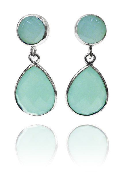 Capri Duo Earrings Aqua Chalcedony