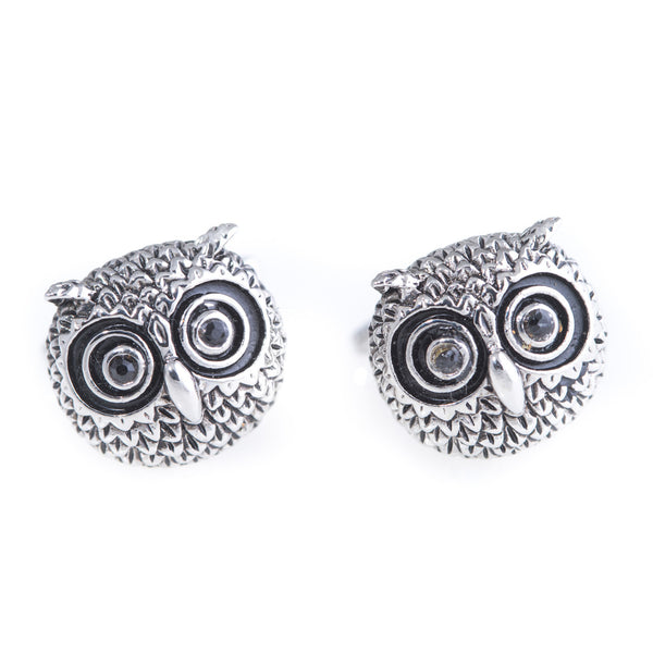Owl Cufflinks (Rhodium Plated)