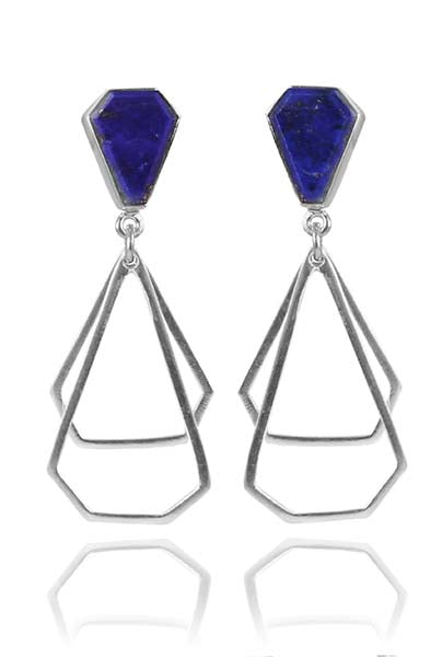 German Building Earrings Lapis Lazuli