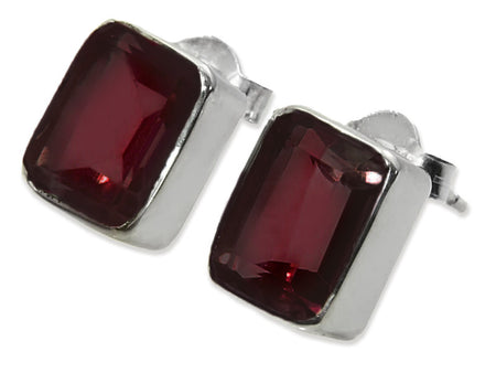 Mini Faceted Vertical Drop Earrings Black Rutile Quartz