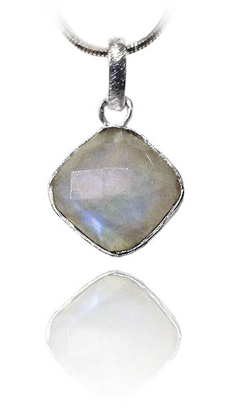 Diagonal Arabesque Pendant White Moontone