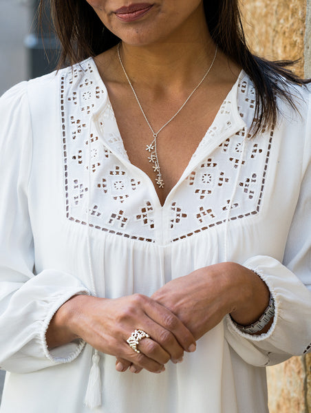 Bloom Flower Lariat Necklace