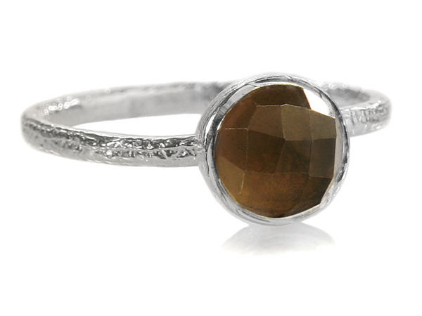 Capri Small Circle Ring Smokey Quartz