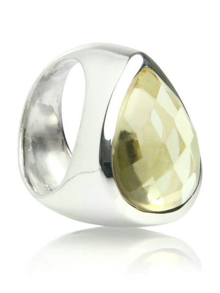 Criss Cross Ring with Brushed Band