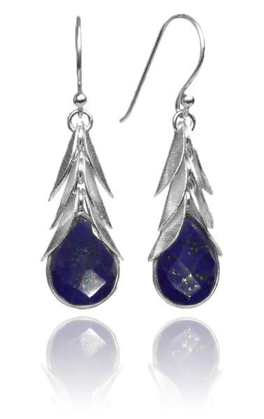 Brazilian Leaf Stone Drops Lapis Lazuli