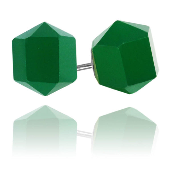 Structured Stone Glacier Studs Green Onyx