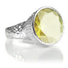 Gaudi Pointalism Circle Cocktail Ring Lemon Topaz