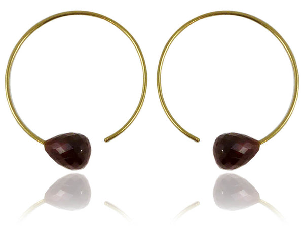 Gold Plated Mantra Stone Swirls Garnet