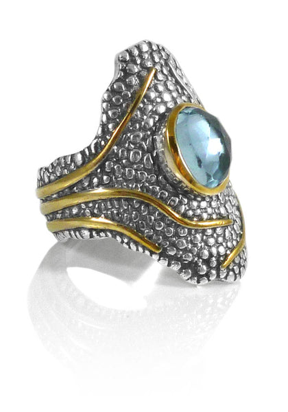 Jungle Trek Ring Blue Topaz