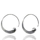 Brushed Swirly Earrings with Silver Ball