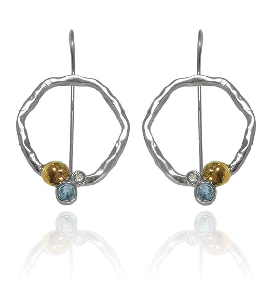 Haifa Circle Earrings Blue Topaz