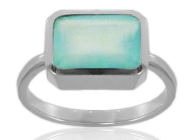 Battered Stone Circle Cocktail Ring Aqua Chalcedony
