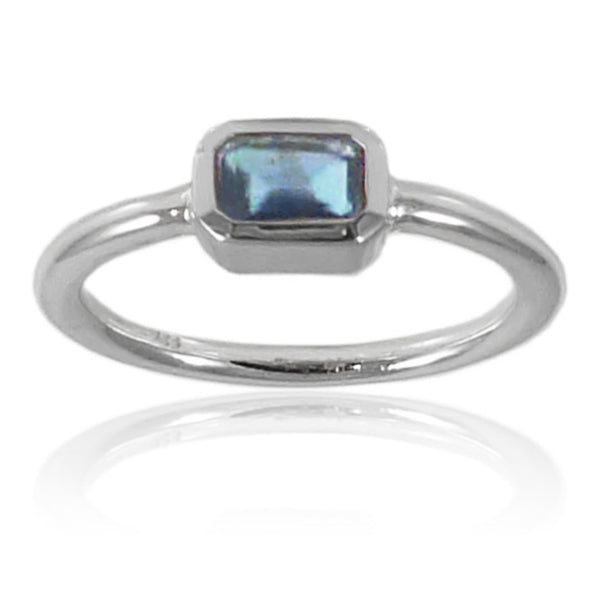 Iceland Rectangle Stacking Ring Blue Topaz