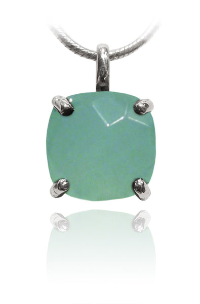 Capri Square Pendant Aqua Chalcedony