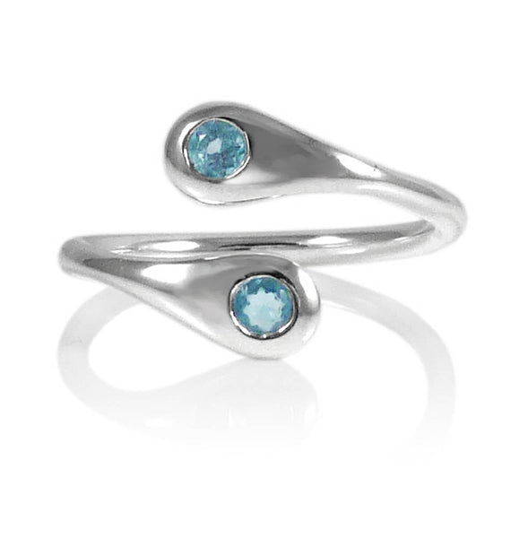 Peacock Swirl Ring Blue Topaz
