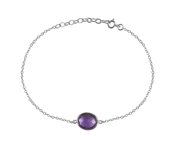 Single Amazon River Rock Bracelet Amethyst