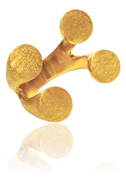 18K Gold Plated Brushed Gaudi Four Dot Hugger