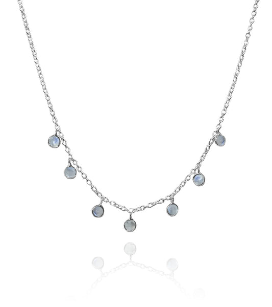 7 Stone Kathak Necklace White Moonstone