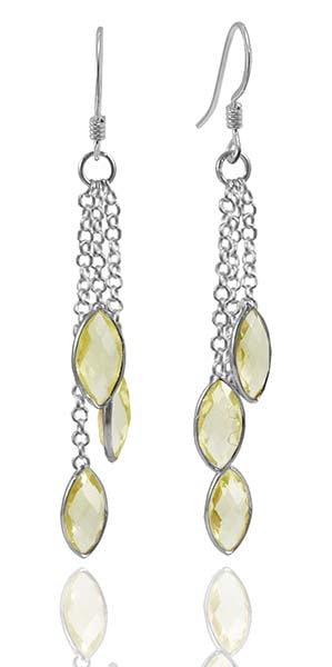 Milano Sailboat Cascade Earrings Lemon Topaz
