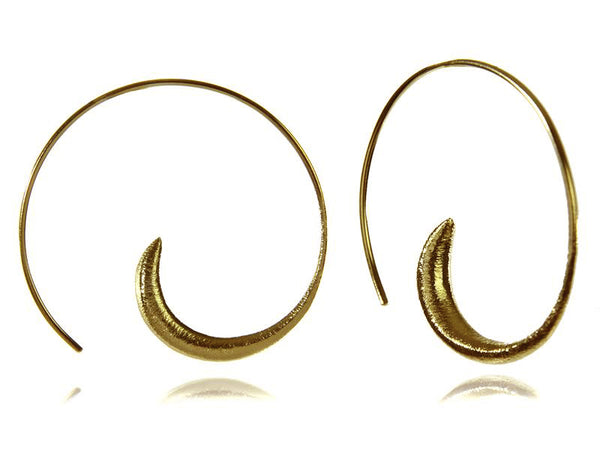 Brushed 18k Gold Plated Swirly Earrings