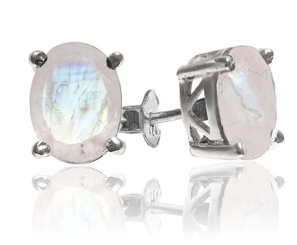 Jaipuri Studs White Moonstone