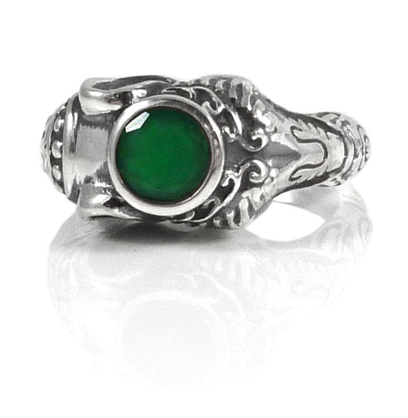 Raja Elephant Ring Green Onyx
