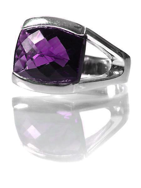 Amalfi Open Sided Cocktail Ring Amethyst