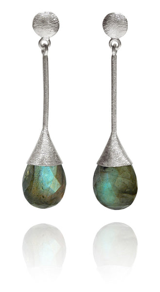Indian Peacock Earrings Labradorite