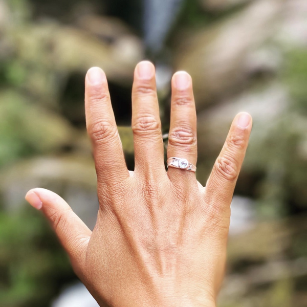 Thin Amazon River Ring with Iolite