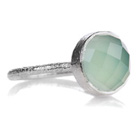 Capri Small Circle Ring Aqua Chalcedony