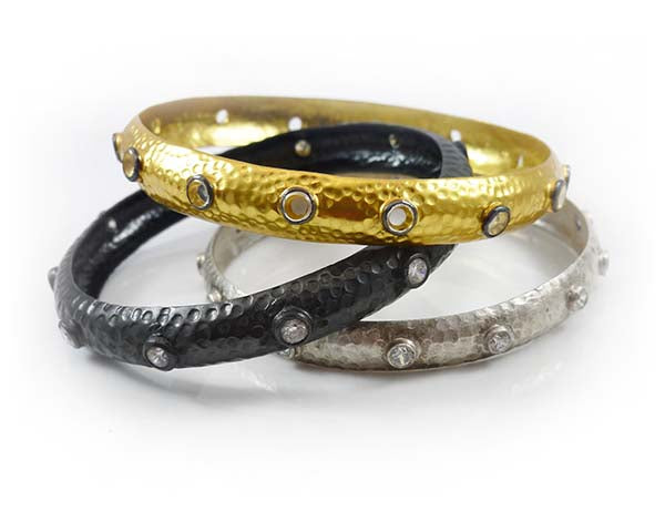 Single Mantra Bangle Ruthenium
